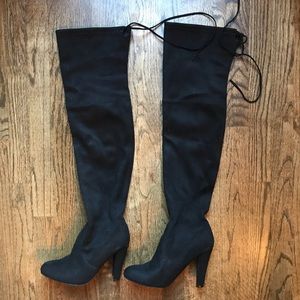 Steve Madden Gorgeous black suede OTK boots